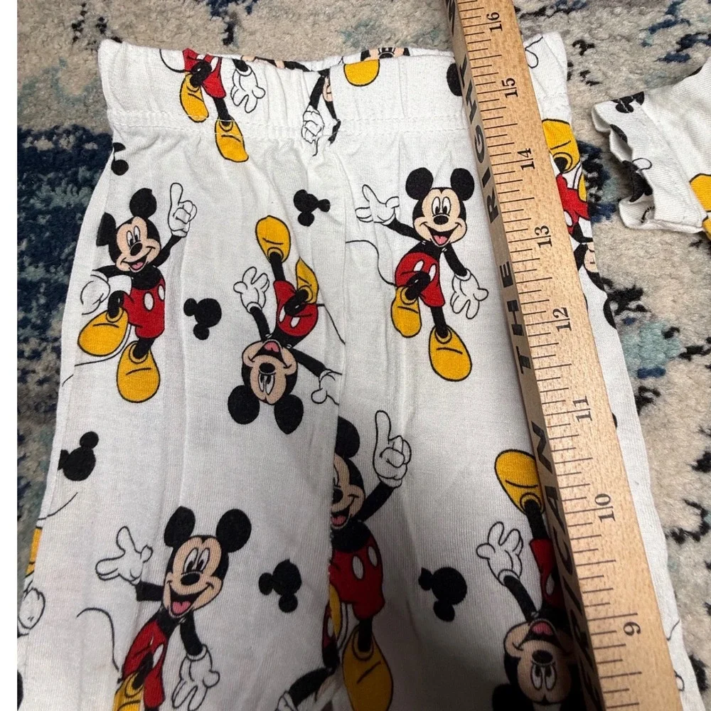 Disney Junior Mickey Mouse‎ Pajama Set White 12M Viscose Spandex 2pc Snug Fit